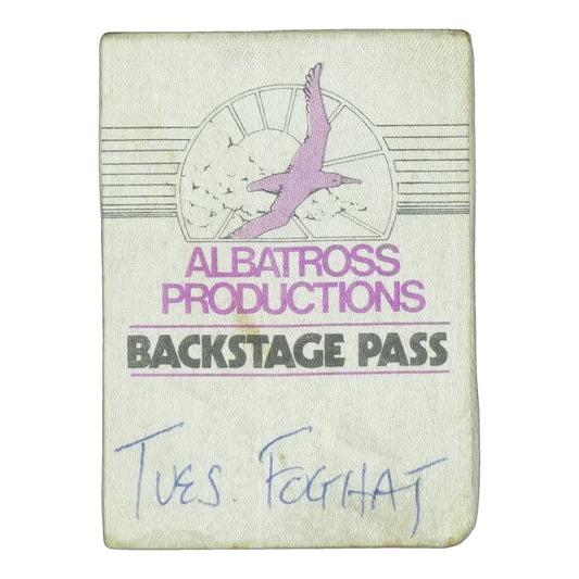 1970s Foghat Albatross Productions Backstage Pass front