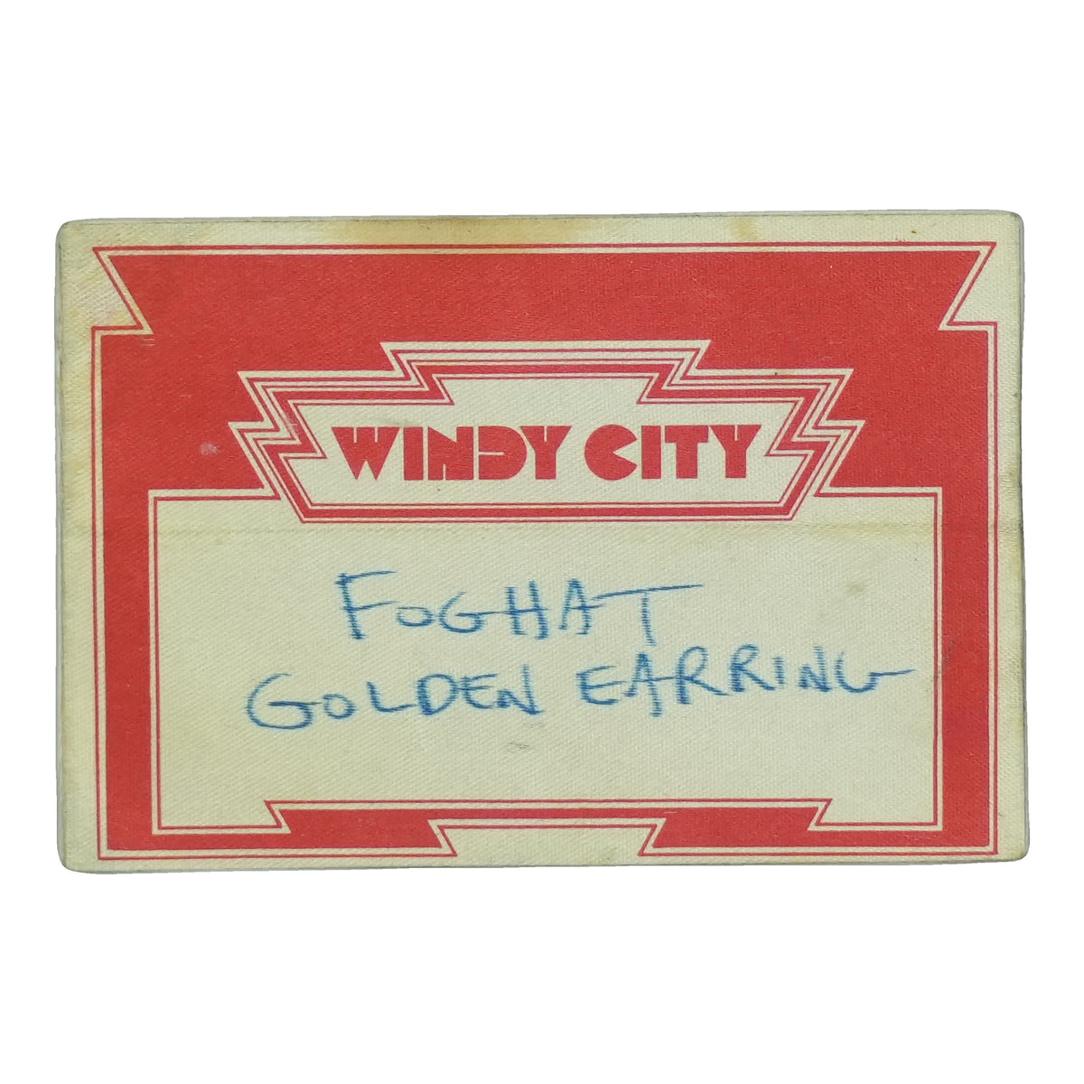 1970s Foghat Golden Earring Windy City Backstage Pass front