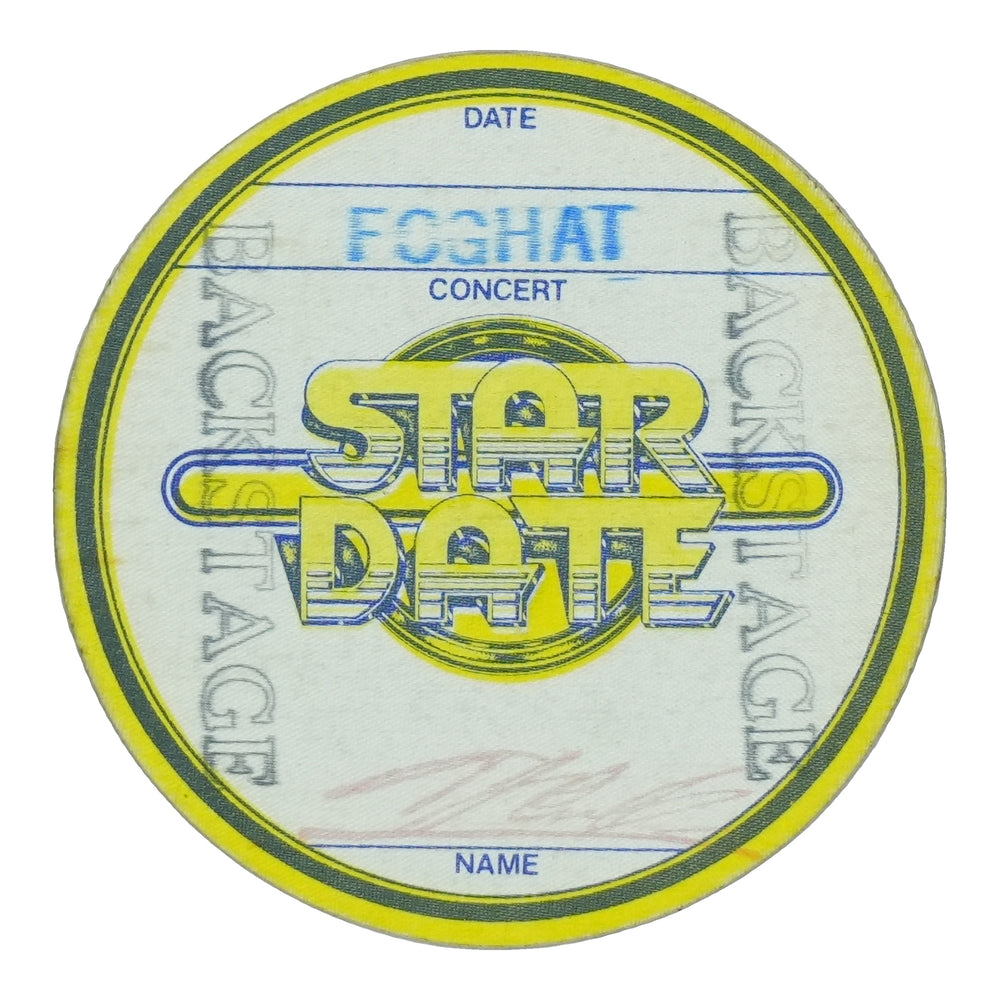 1970s Foghat Star Date Backstage Pass front