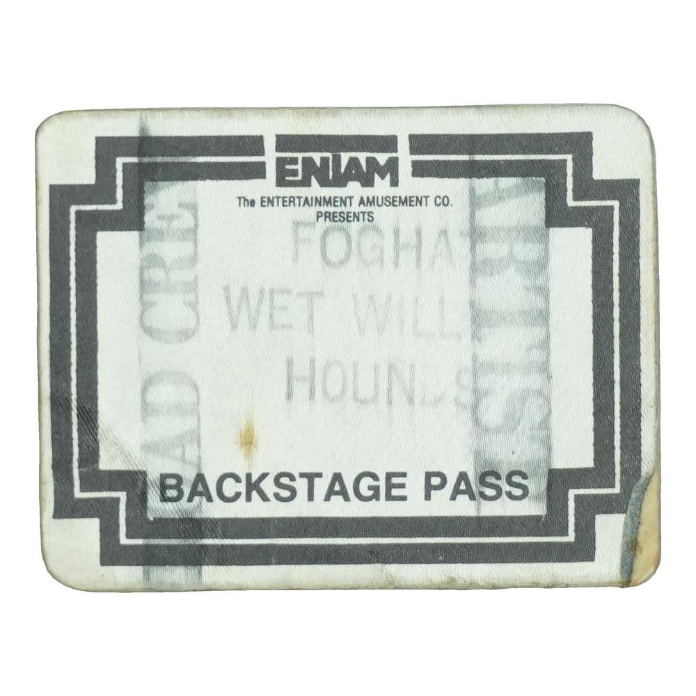 1970s Foghat Wet Willie Hounds Backstage Pass front