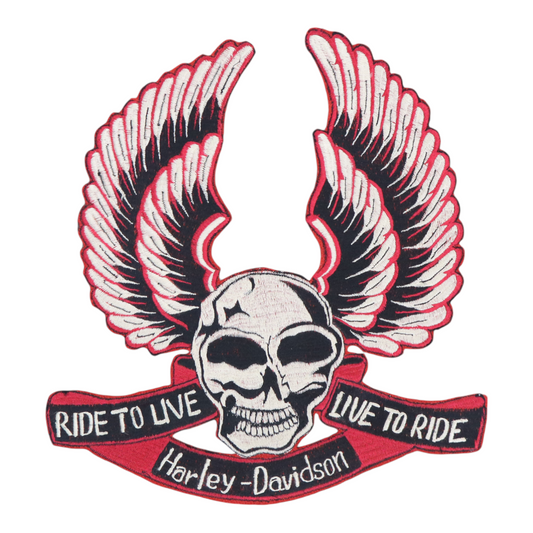 1970s Harley Davidson Ride To Live Skull Patch