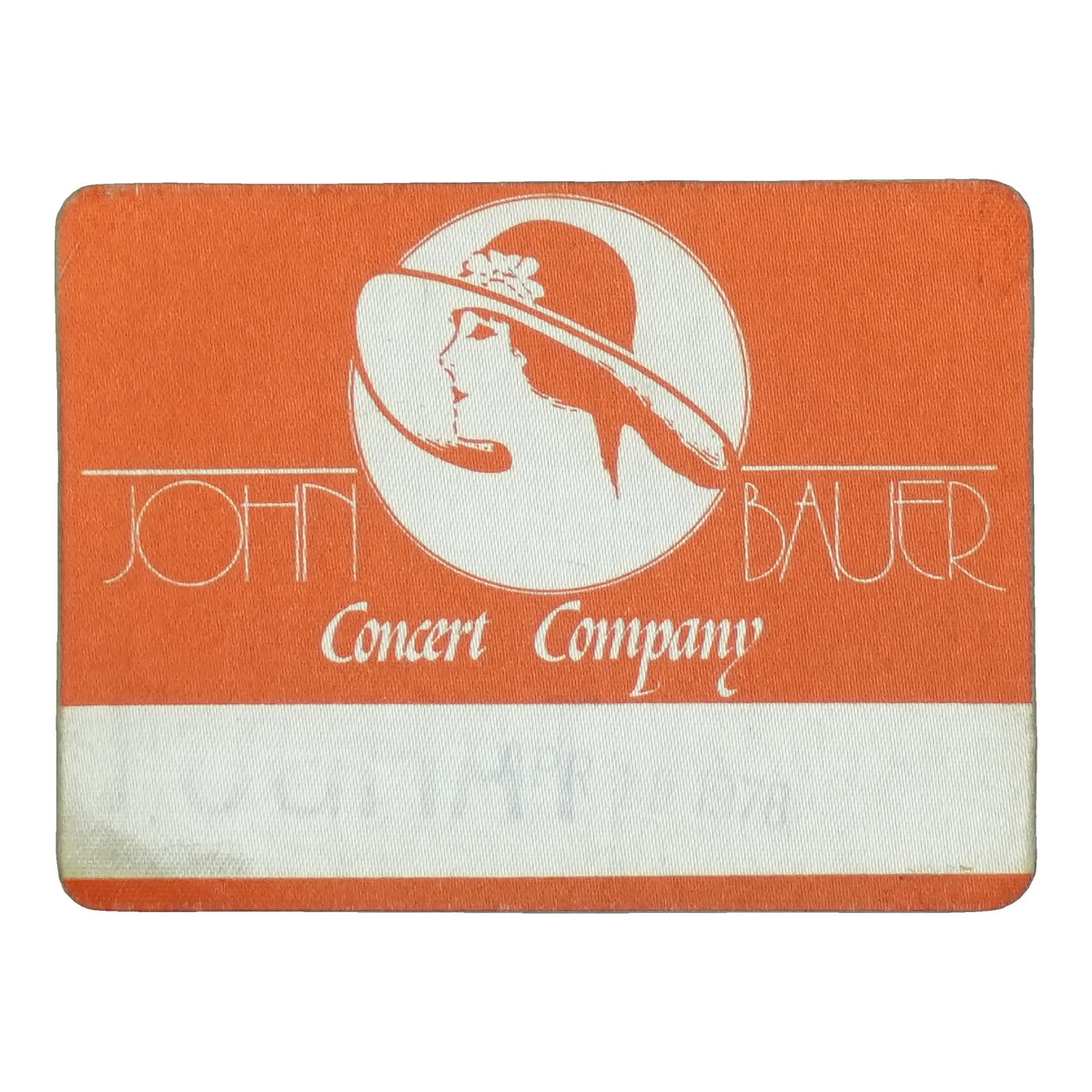 1970s John Bauer Concert Company Backstage Pass front