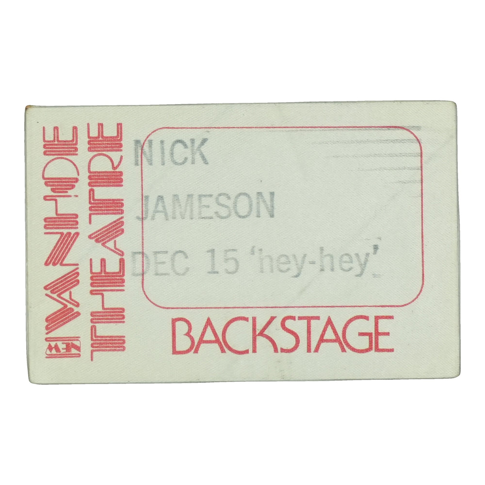 1970s Nick Jameson Ivanhoe Theatre Backstage Pass front