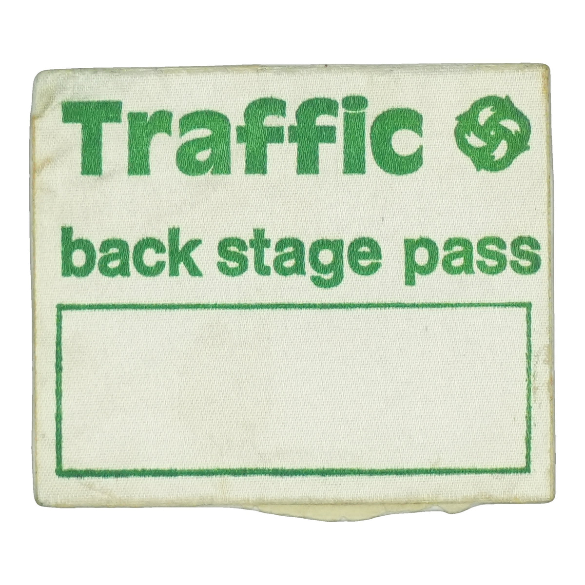 1970s Traffic Backstage Pass front