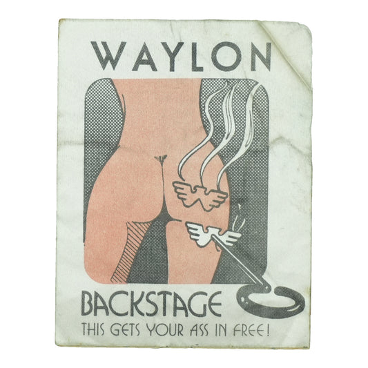 1970s Waylon Jennings Backstage Pass front