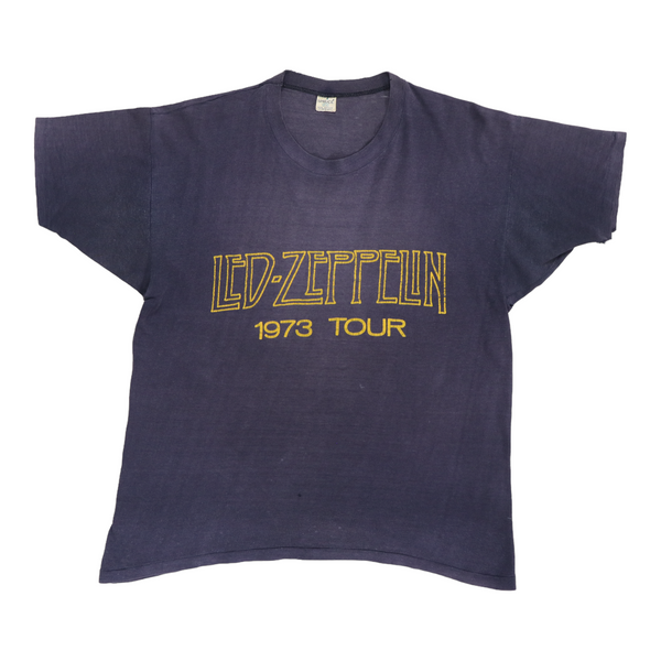 1973 TOUR ダークブルー Tシャツ 1973-Led-Zeppelin-Showco-Crew-