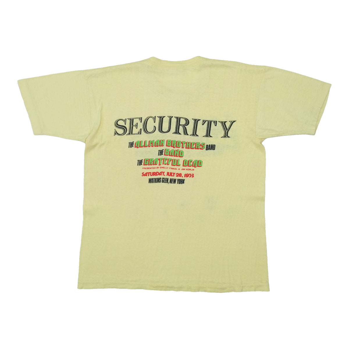 1973 Watkins Glen Summer Jam Security Shirt
