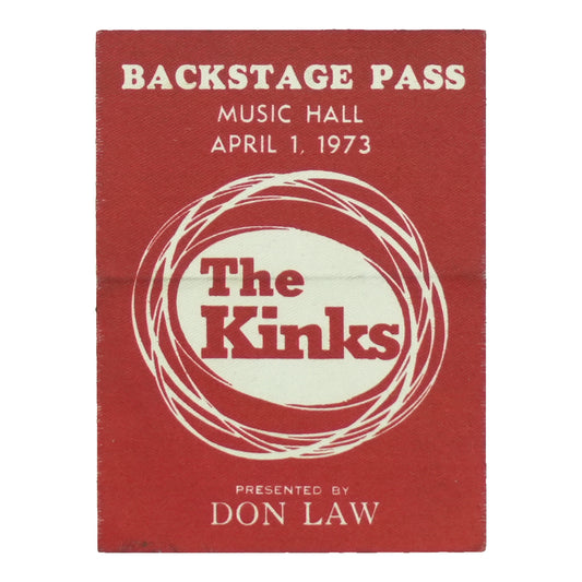 1973 The Kinks Music Hall Backstage Pass front