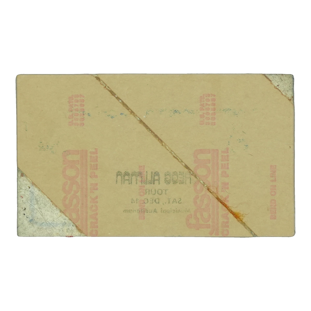 1974 Gregg Allman Nashville Municipal Auditorium Backstage Pass back