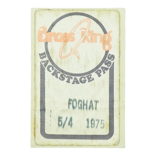 1975 Foghat Brass Ring Backstage Pass front