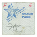 1975 Foghat Fort Worth Stage Backstage Pass front