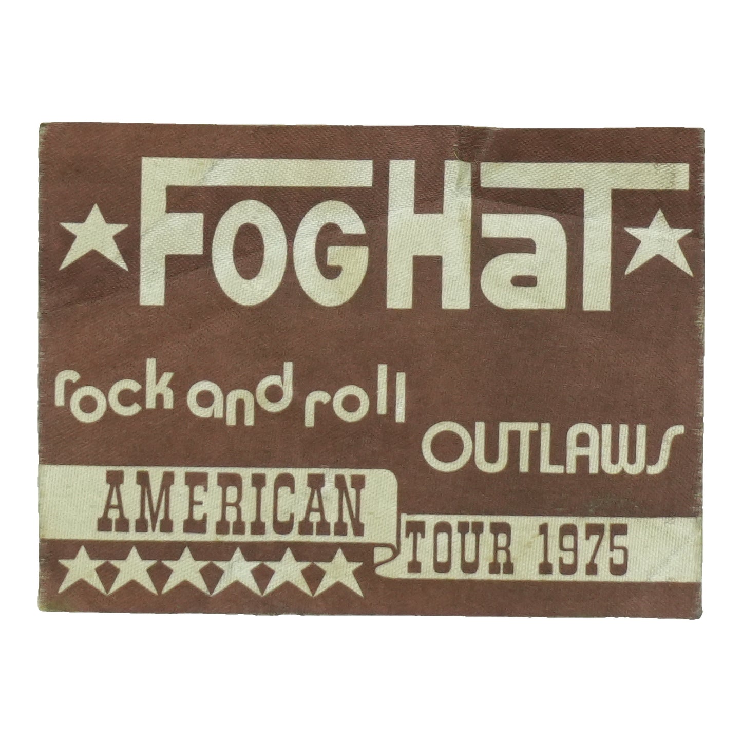 1975 Foghat Rock And Roll Outlaws American Tour Backstage Pass front