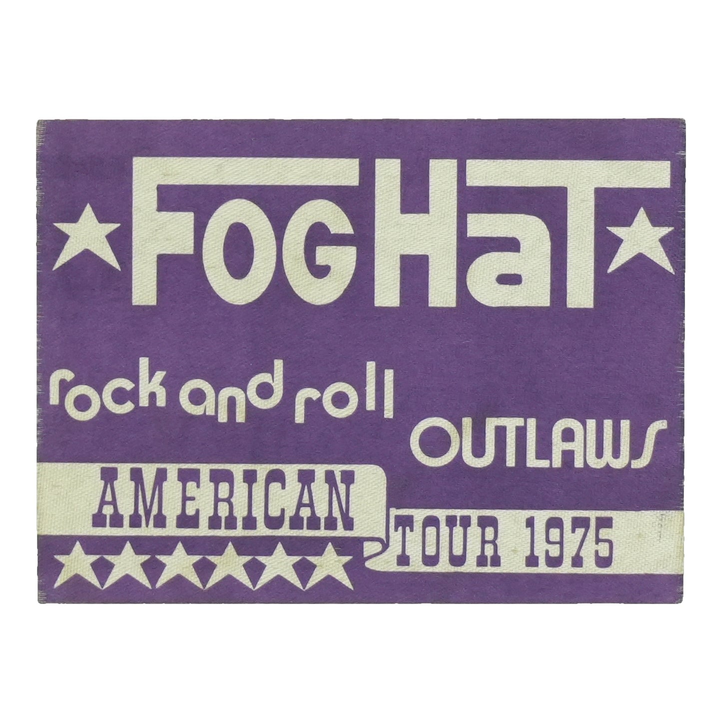 1975 Foghat Rock And Roll Outlaws American Tour Backstage Pass front