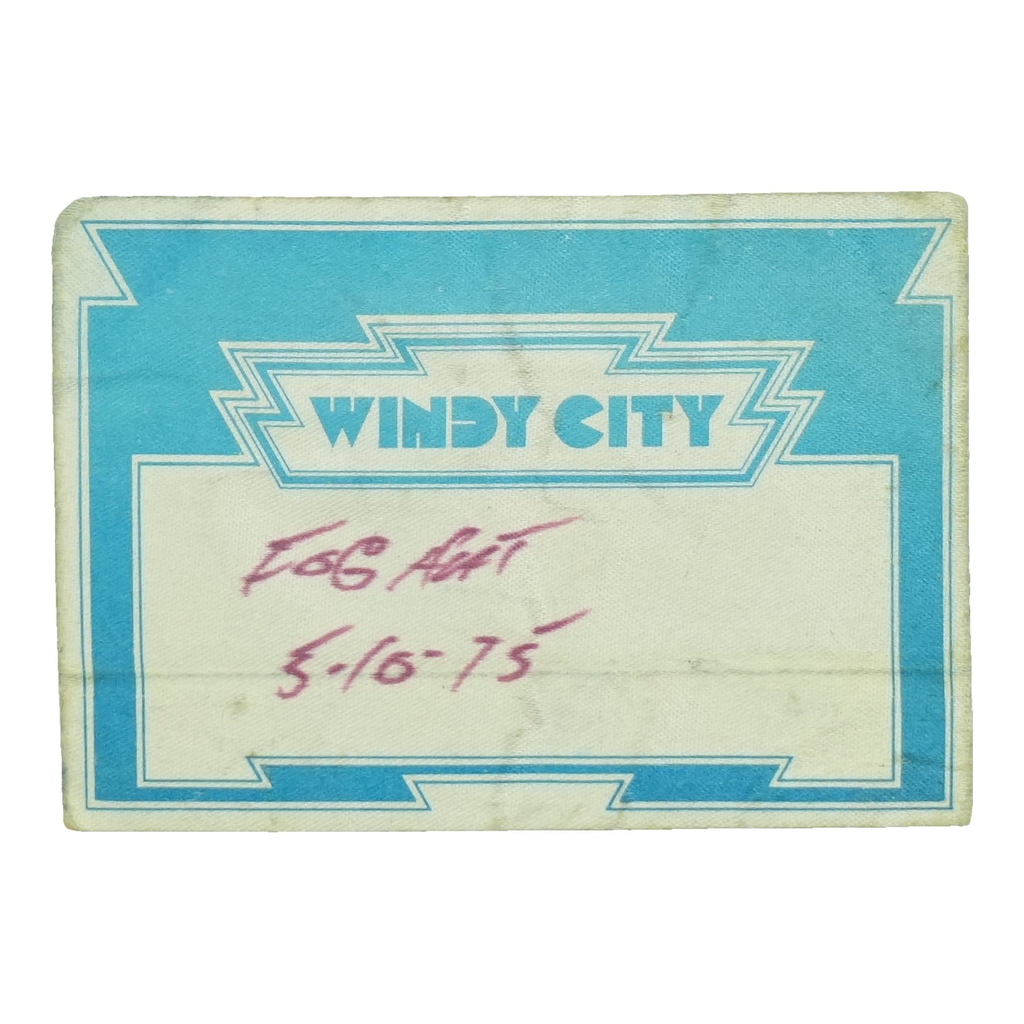 1975 Foghat Windy City Backstage Pass front