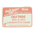1977 Bob Seger And Rush Lakeland Civic Center Onstage Pass front