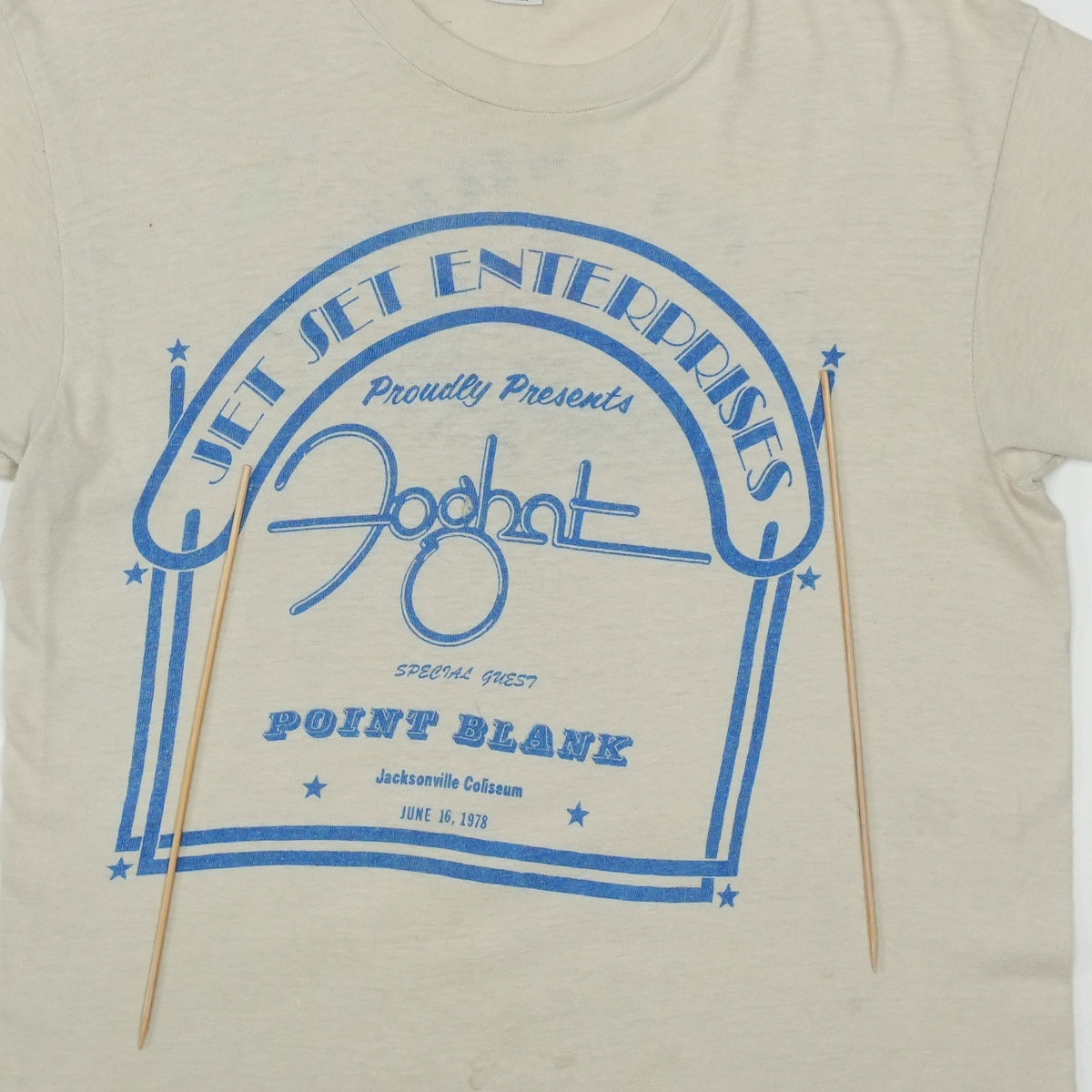 1978 Foghat Point Blank Jacksonville Jet Set Enterprises Concert Shirt