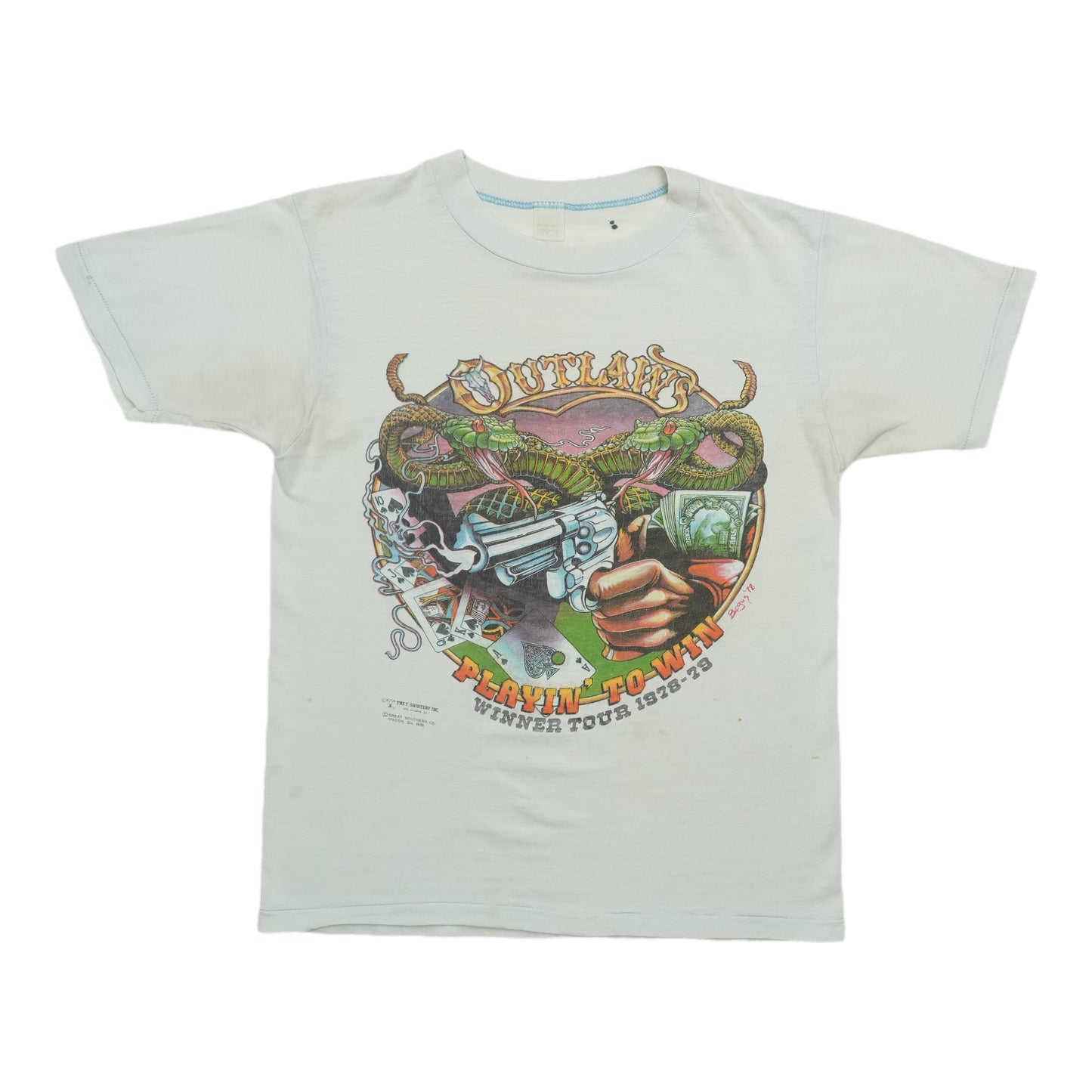 1978 Outlaws Playin to Win Tour Shirt Front