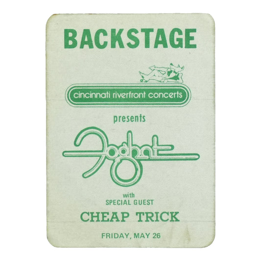 1978 Foghat And Cheap Trick Cincinnati Riverfront Backstage Pass front