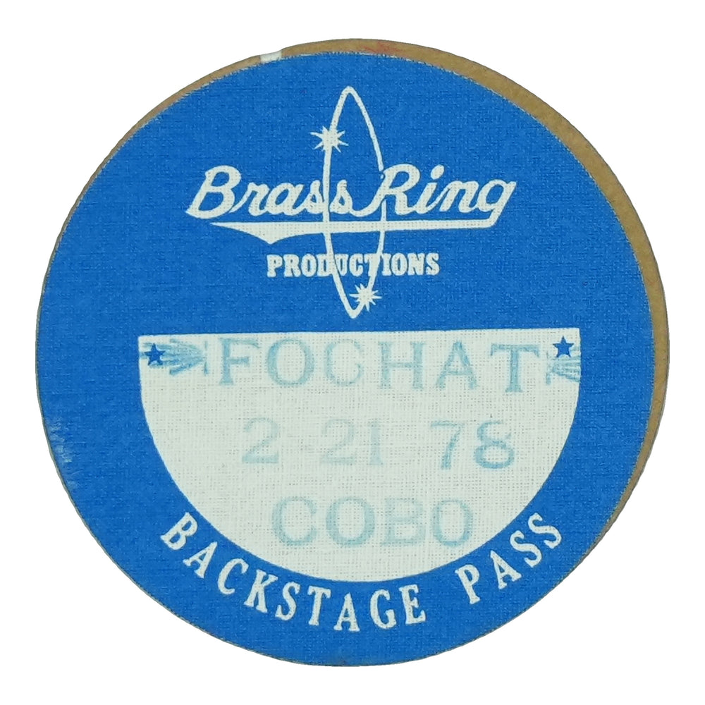 1978 Foghat Cobo Hall Backstage Pass front