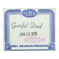 1978 Grateful Dead Bill Graham Presents Backstage Pass front