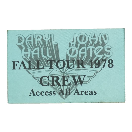 1978 Hall And Oates Fall Tour Crew Pass front
