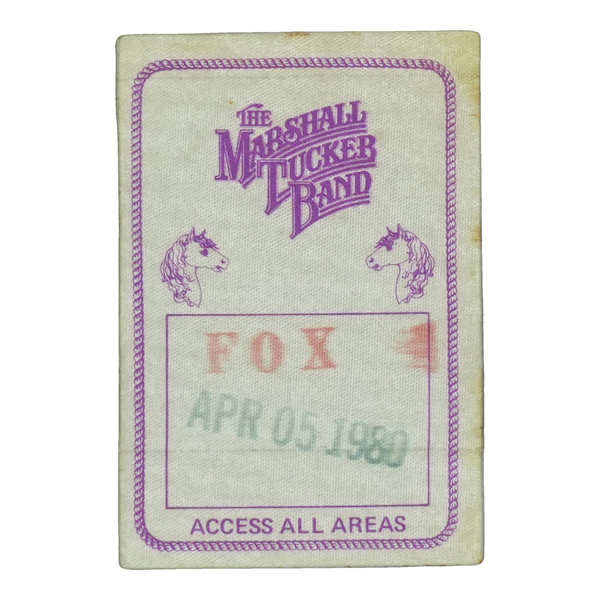 1980 The Marshall Tucker Band Fox Theatre Backstage Pass front