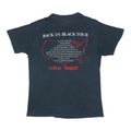 1980s ACDC Back In Black Tour Shirt Back