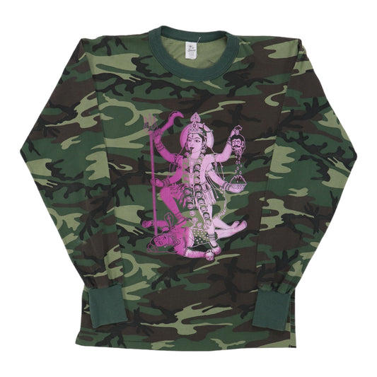 1980s Kali Hindu Goddess Camo Long Sleeve Shirt