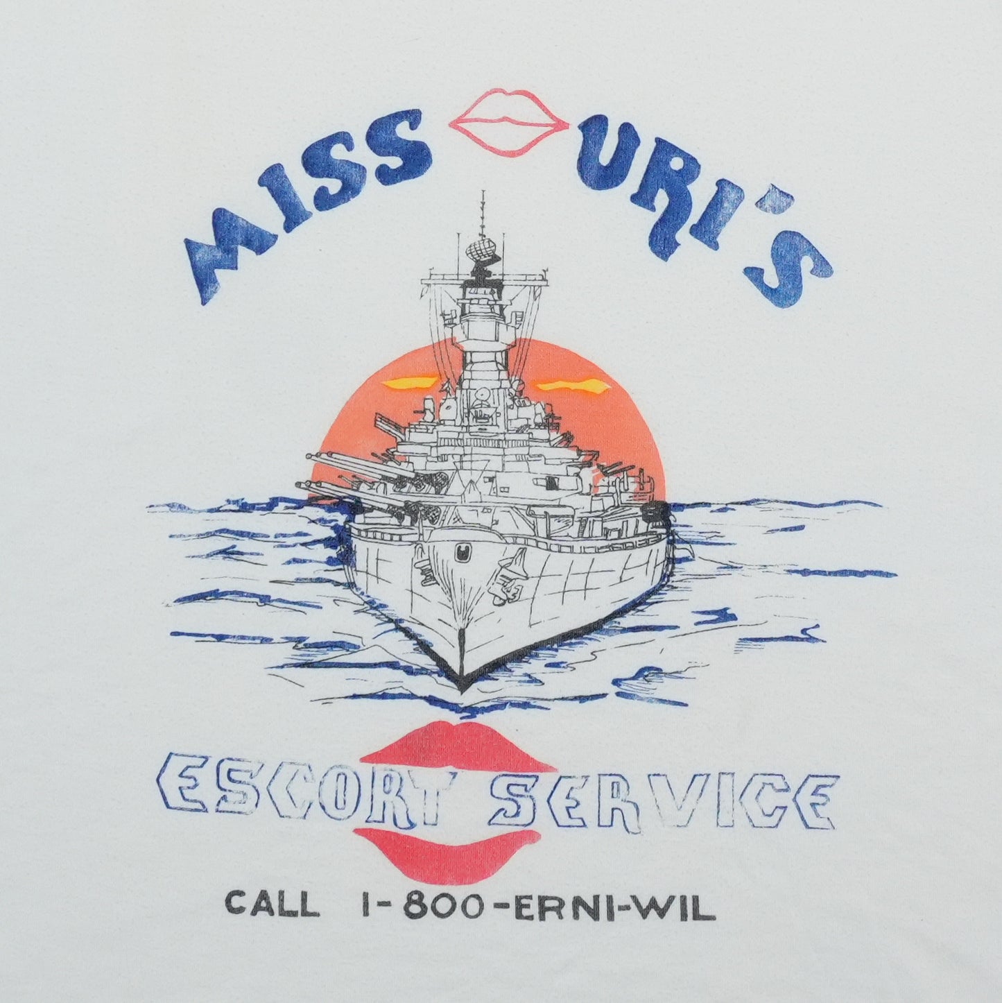 1980s Missouris Escort Service Battleship Ringer Tee