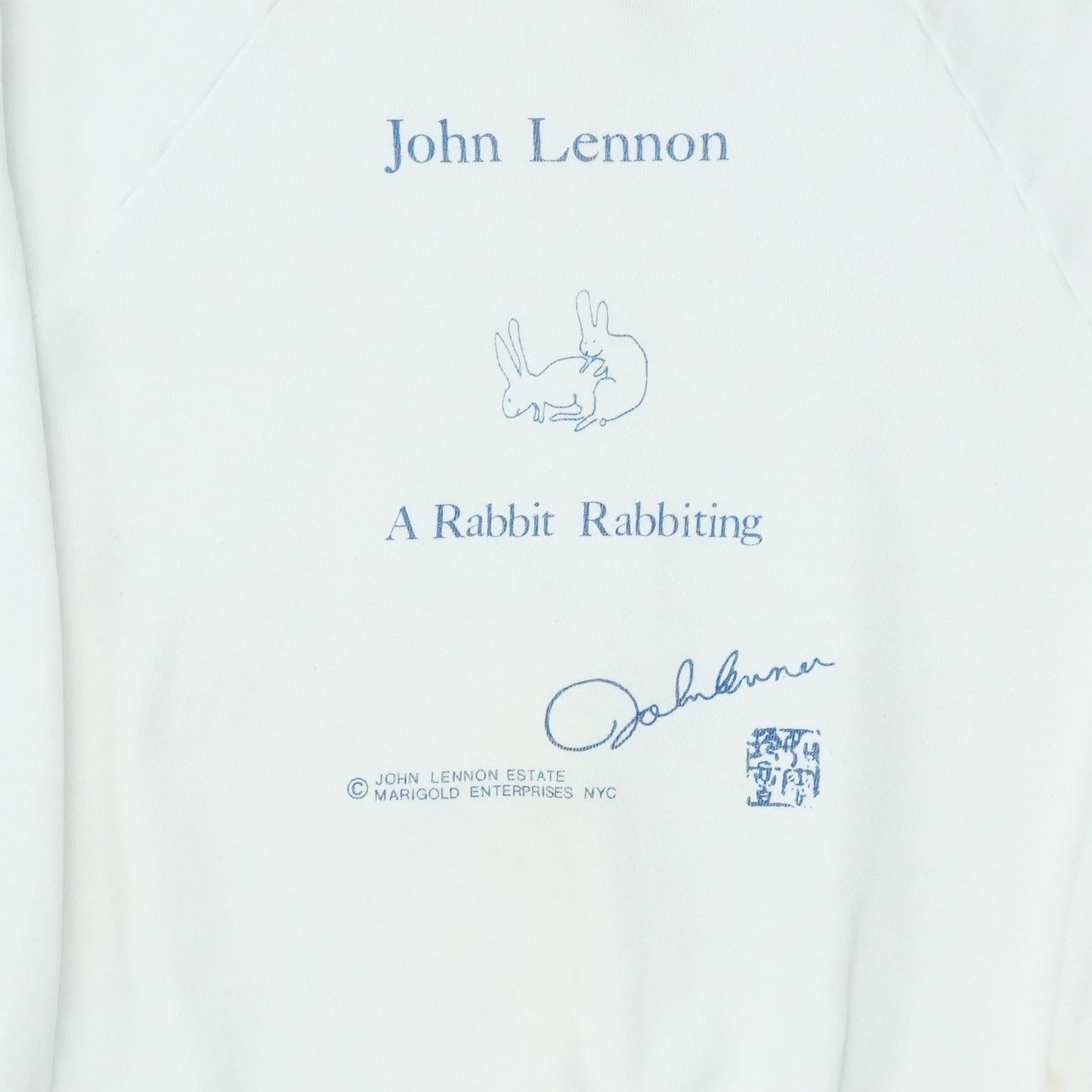 1980s John Lennon A Rabbit Rabbiting Sweatshirt