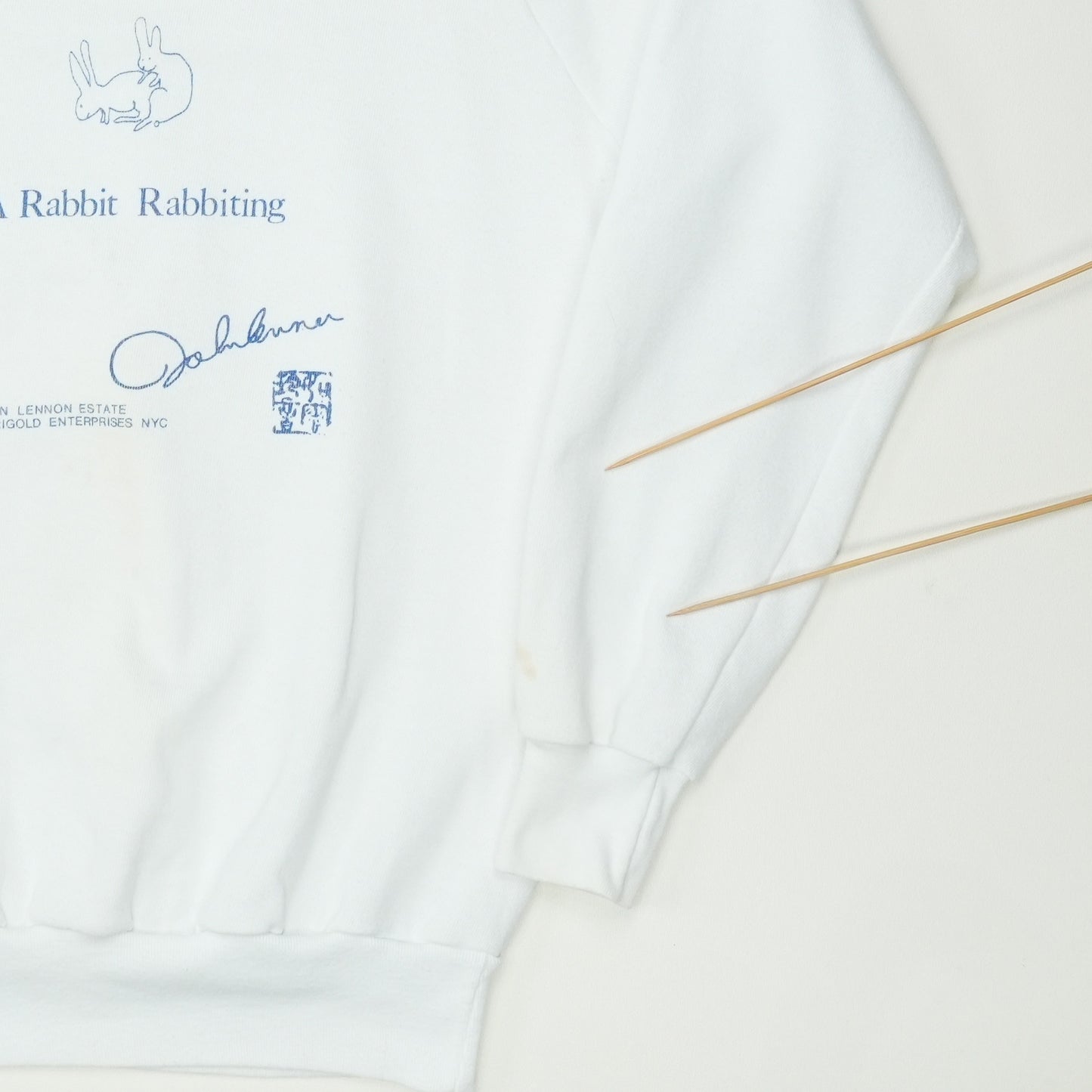 1980s John Lennon A Rabbit Rabbiting Sweatshirt