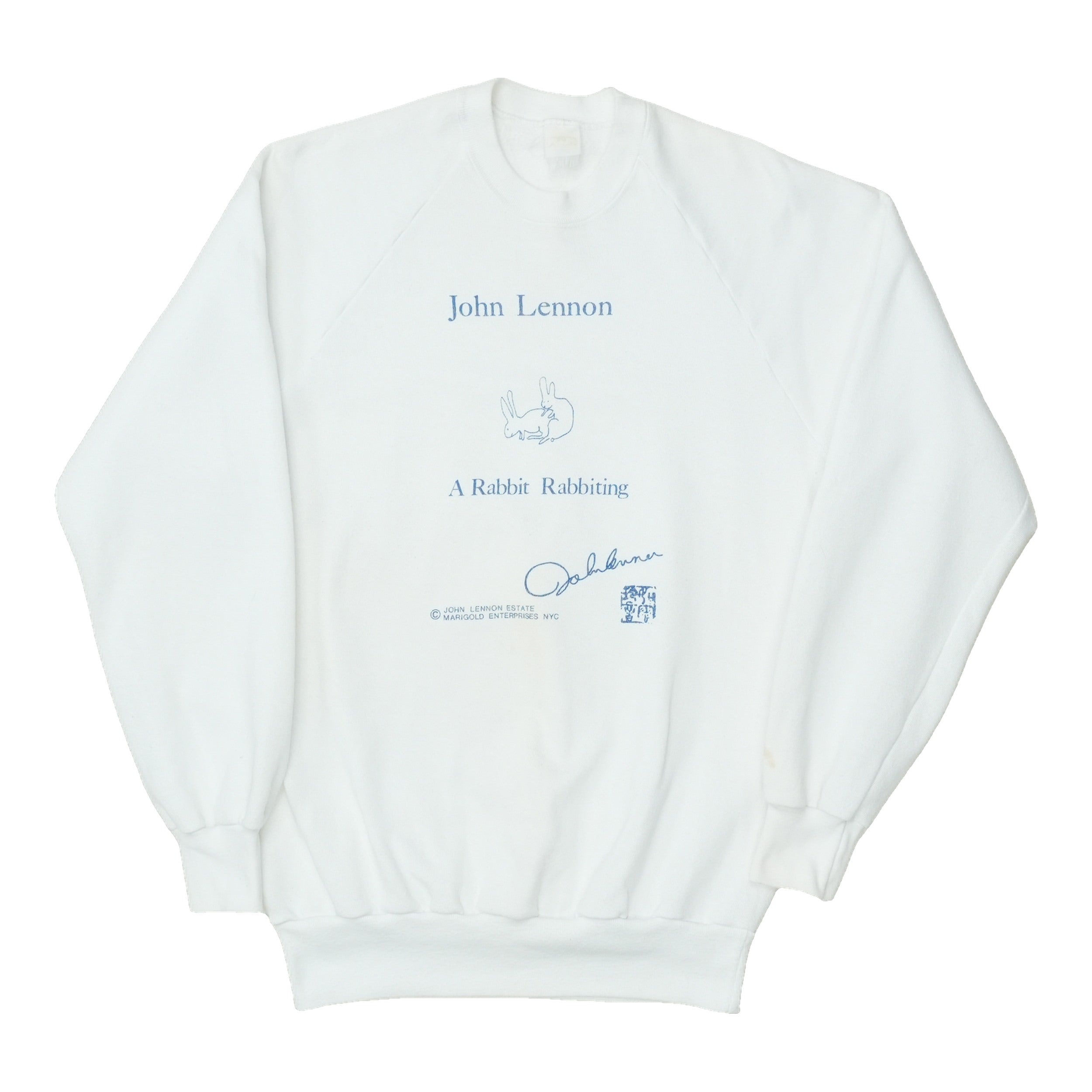 1980s John Lennon A Rabbit Rabbiting Sweatshirt