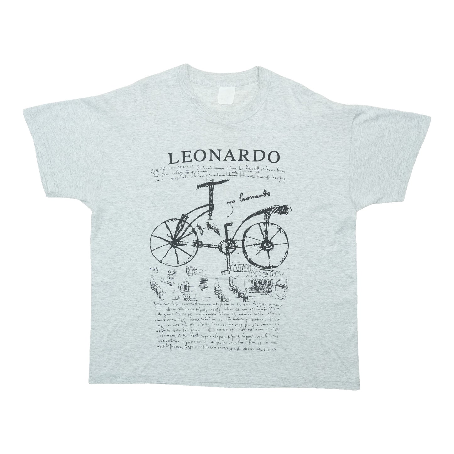 1980s Leonardo Da Vinci Bicycle Sketch Shirt