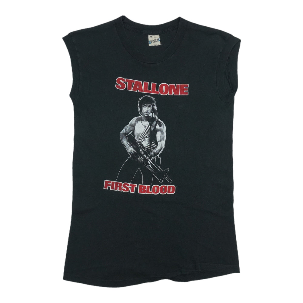 1980s Stallone First Blood Thorn EMI Video Sleeveless Shirt Front