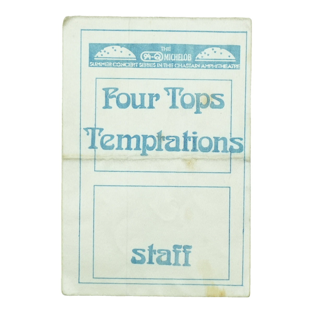 1980s Four Tops And Temptations Chastain Amphitheatre Staff Pass front