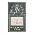 1980s Talking Heads SRO Productions Backstage Pass front