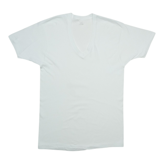 1980s Blank White FOTL V-Neck Shirt Front