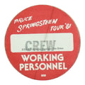 1981 Bruce Springsteen Tour Atlanta Omni Working Crew Pass front