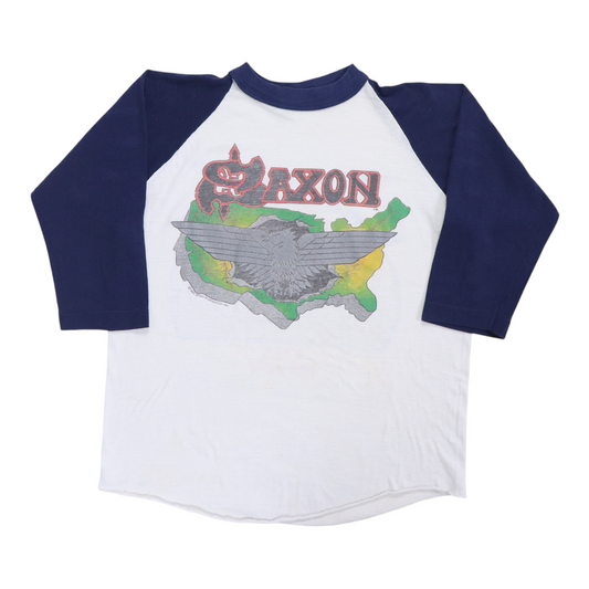 1982 Saxon Denim And Leather Tour Jersey Shirt