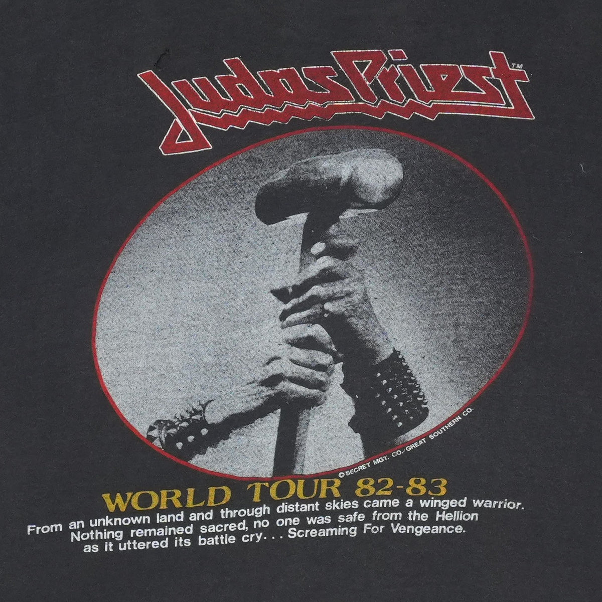 1982 Judas Priest Screaming For Vengeance World Tour Shirt