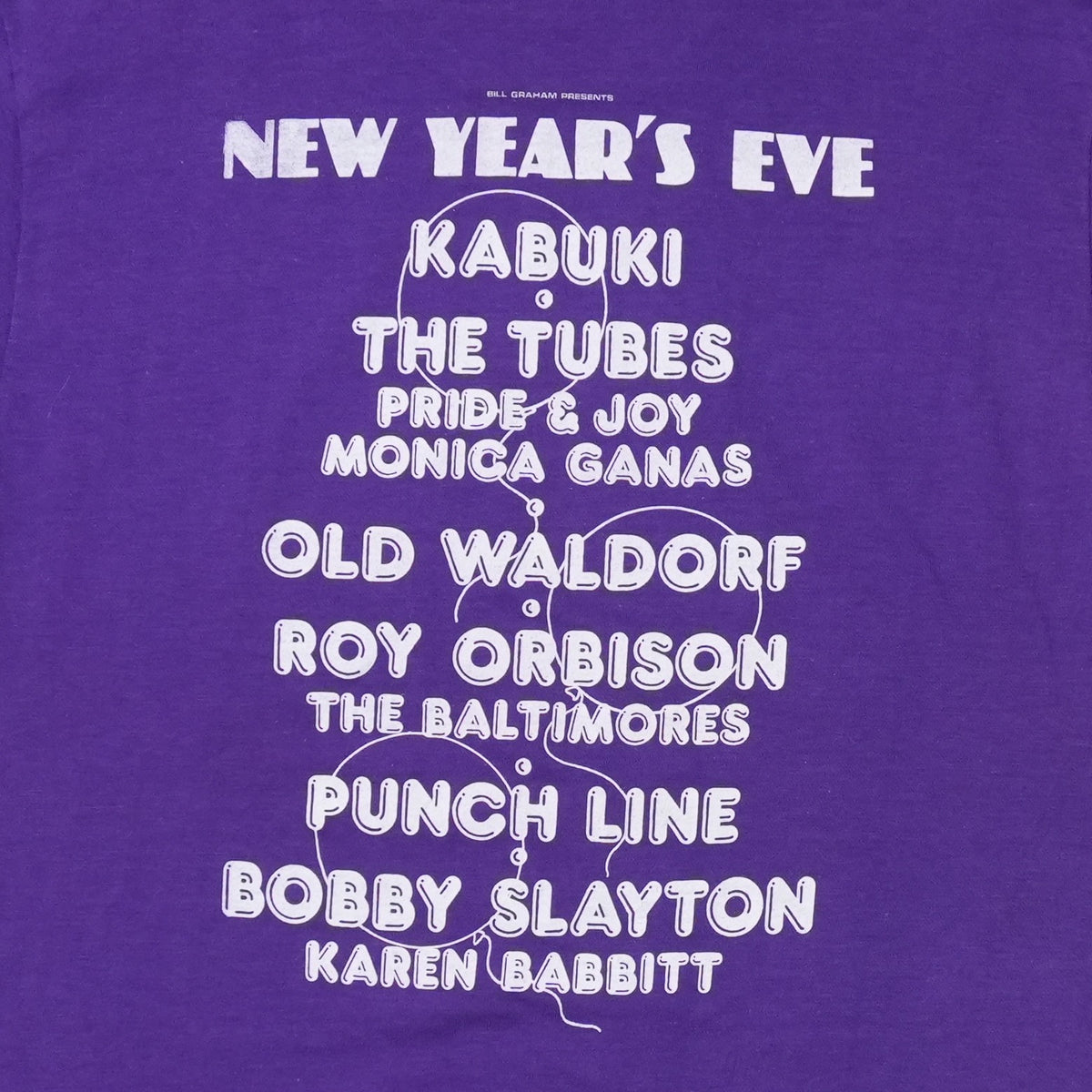 1982 New Years Eve The Tubes Roy Orbison Concert Shirt