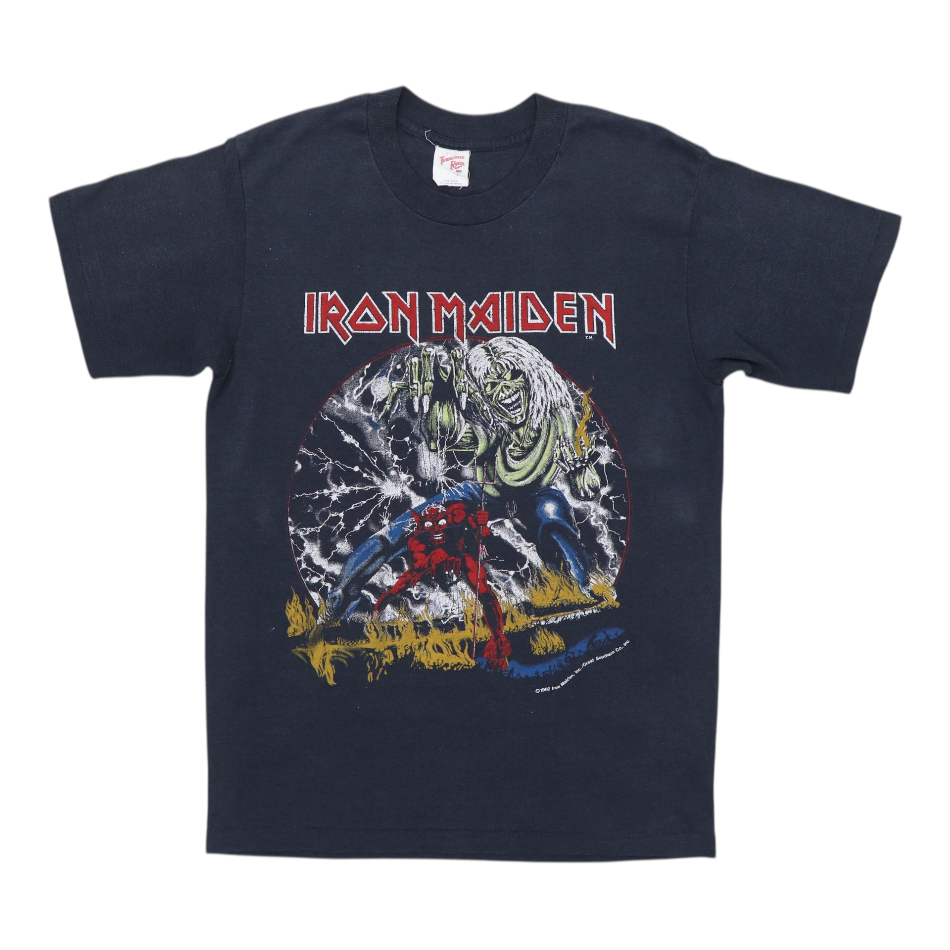 1982 Iron Maiden Number Of The Beast Tour - Authentic Vintage T-Shirt ...