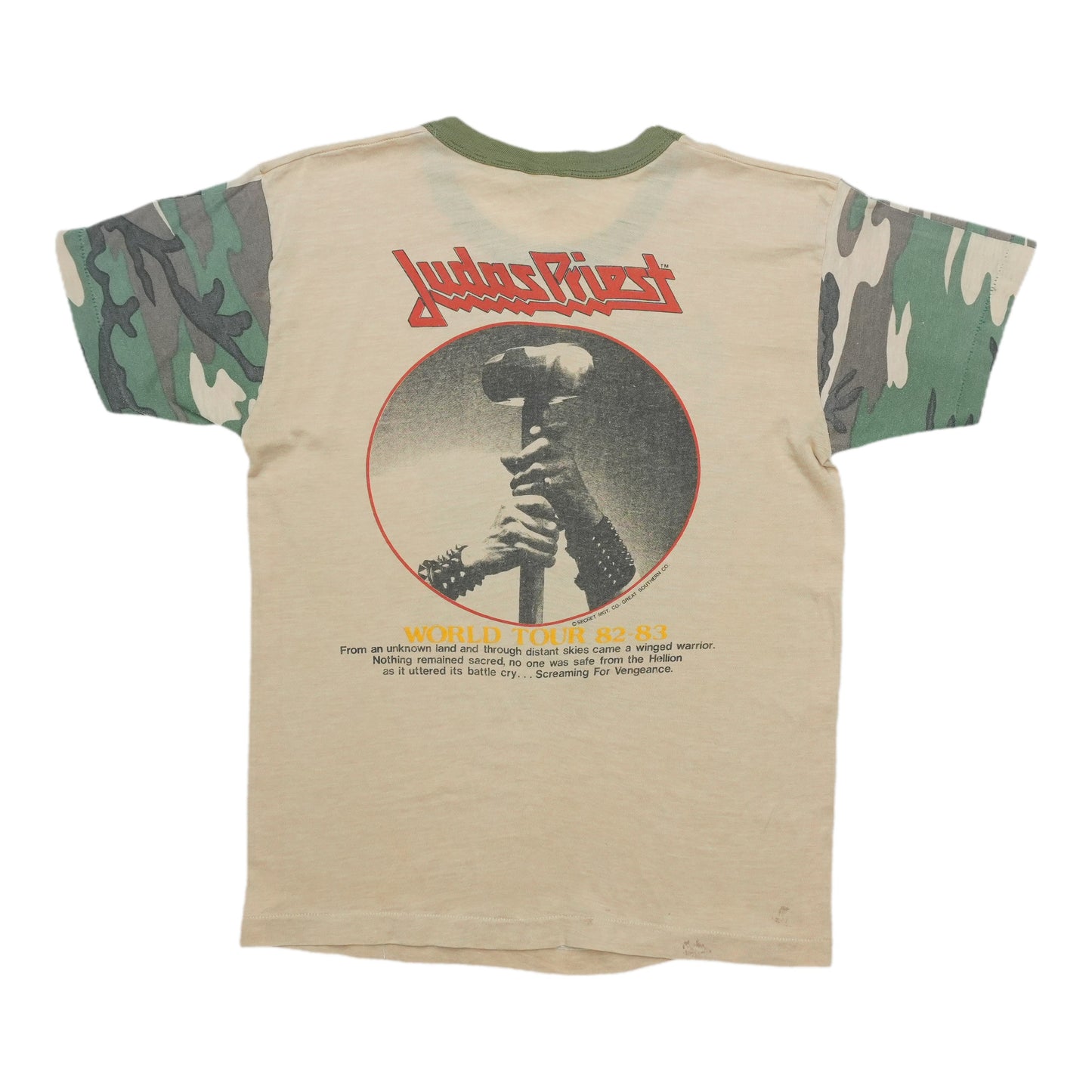 1982 Judas Priest Screaming for Vengeance Camo Shirt Back