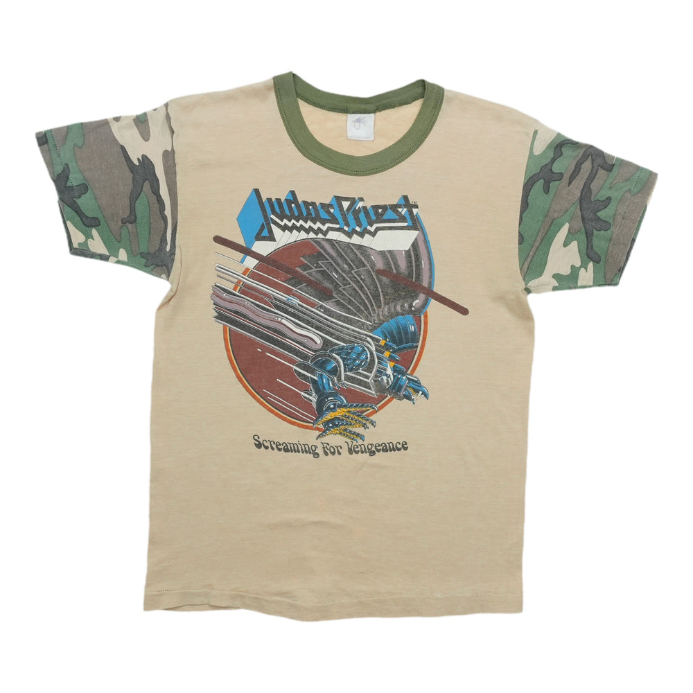 1982 Judas Priest Screaming for Vengeance Camo Shirt Front
