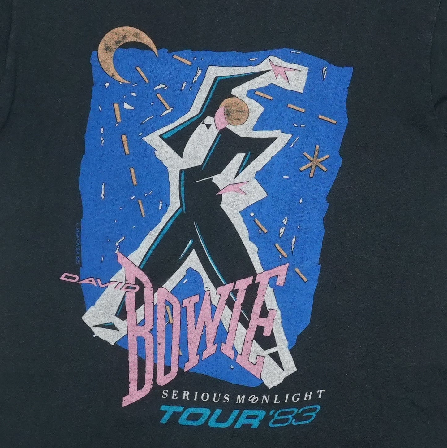 1983 David Bowie Serious Moonlight Tour Shirt Detail 1