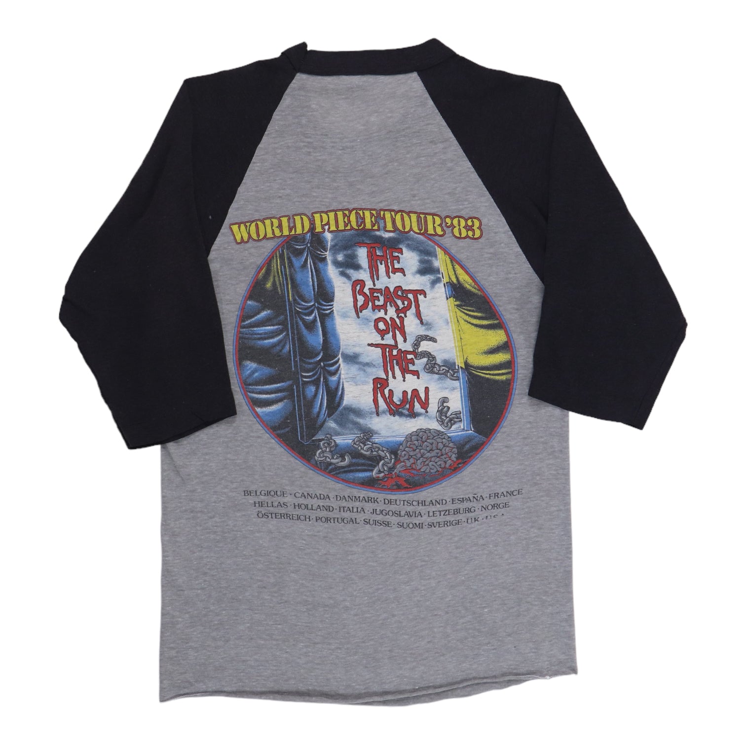 1983 Iron Maiden World Piece Tour Jersey Shirt | Authentic Vintage
