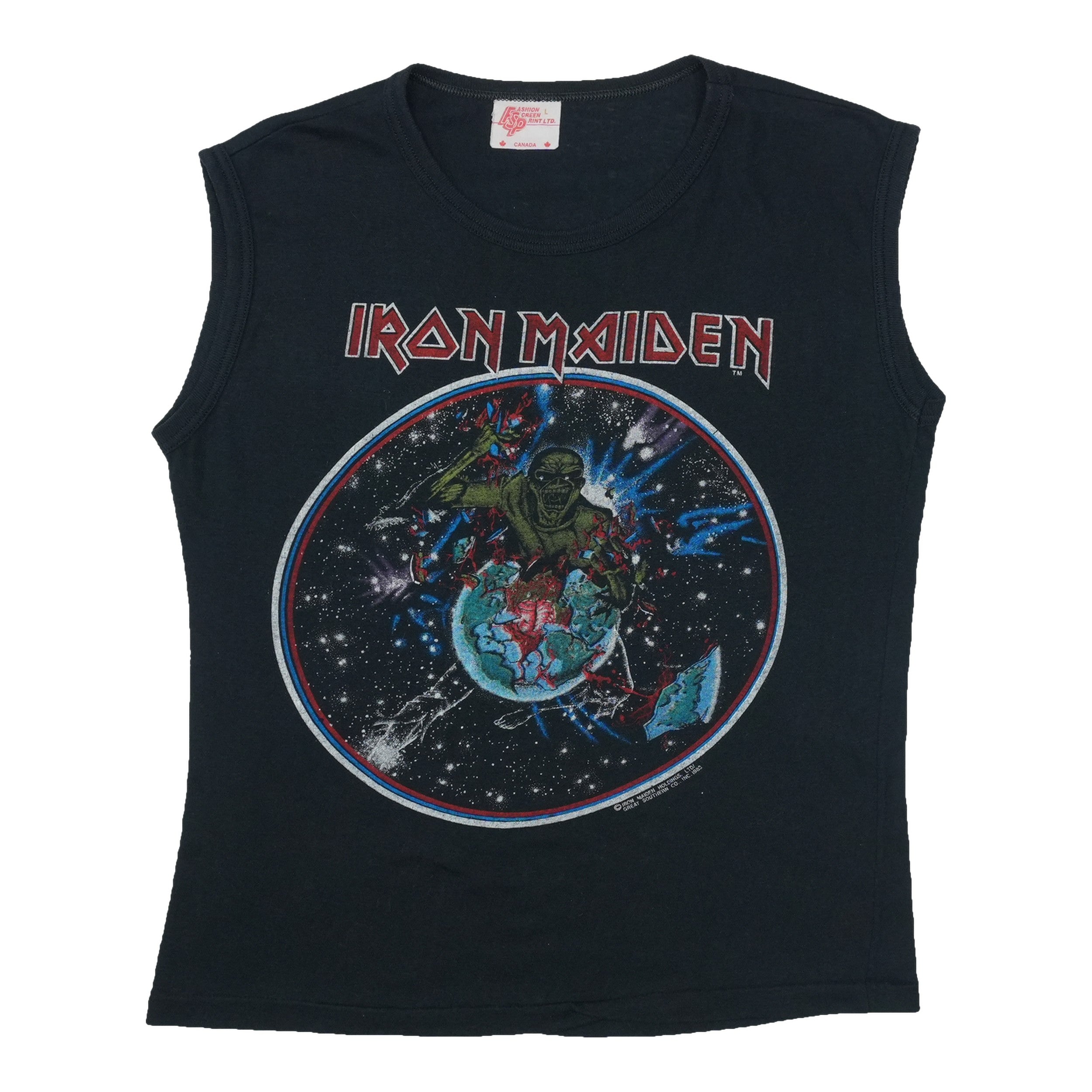 Buy 1983 Iron Maiden World Piece Tour Sleeveless Shirt - Vintage T