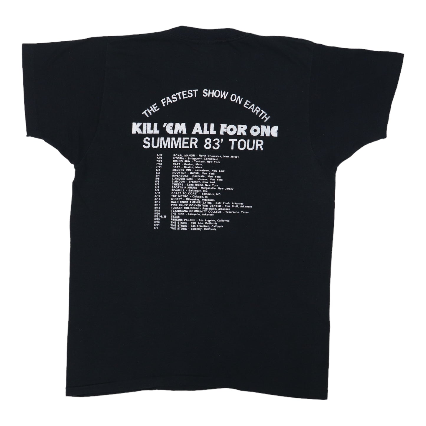 1983 Metallica Raven Kill Em All For One Tour Shirt