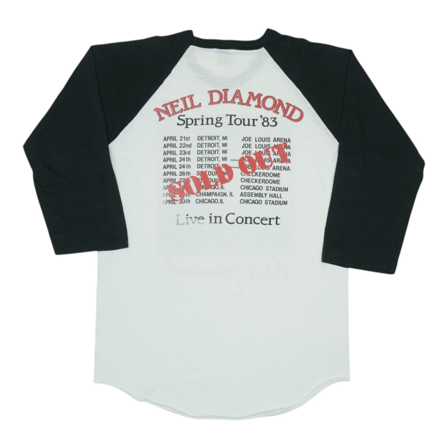 1983 Neil Diamond Spring Tour Concert Jersey Shirt