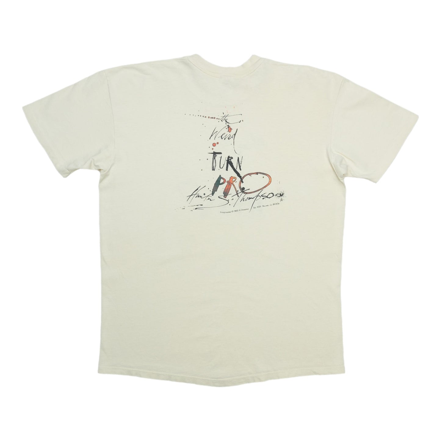1983 Hunter S. Thompson When the Going Gets Steadman Shirt Back